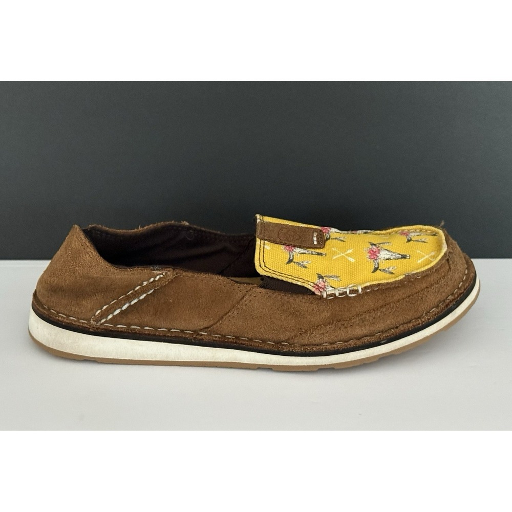 Ariat Cruiser Slip On Loafers Womens Sz 7B Yellow/Chestnut Suede Steerhead - Picture 2 of 11